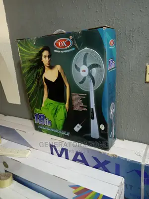 Affordable 18'' Remote Control OX Standing Fan Rechargeable