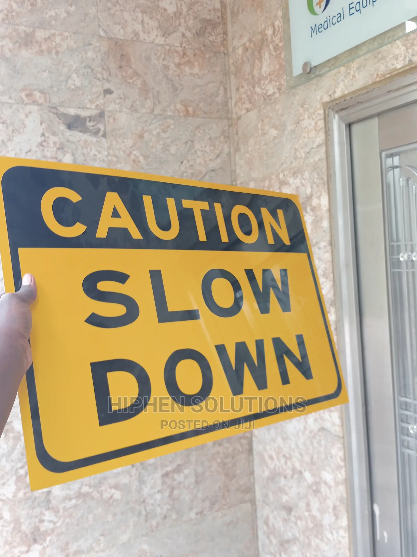 Yellow Caution Slow Down