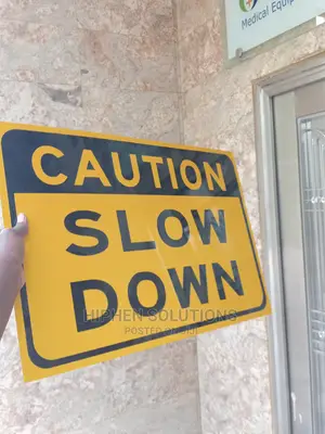 Yellow Caution Slow Down