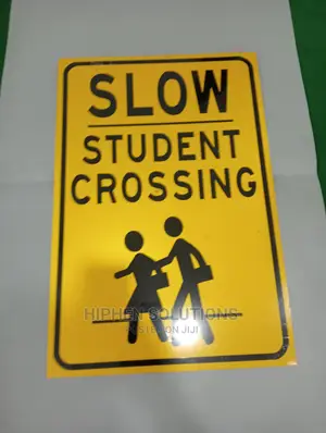 Student Crossing Aluminum Sign Yellow