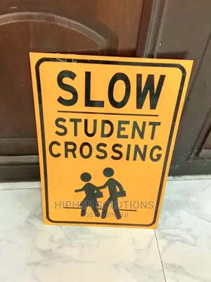 Slow Down School Sign Yellow Green