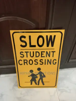 Portable Slow Down School Sign Yellow Green