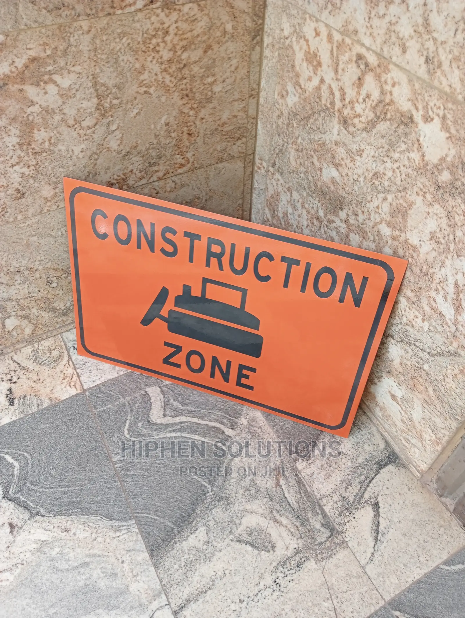 Yellow Construction Zone Sign