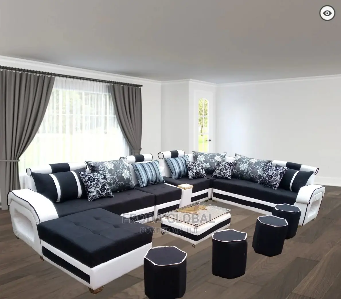 U-Shape Sofa Chairs With Table, Cupholder and Side Stools. Lis08