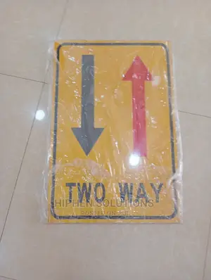 High Warning Sign Road Two-way Street