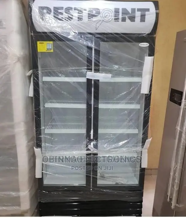 Brand New Respoint 2 Doors Show Glass Refrigerator>>Silver