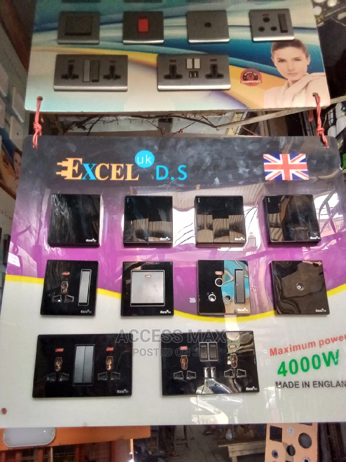 Black Glass Switch Socket