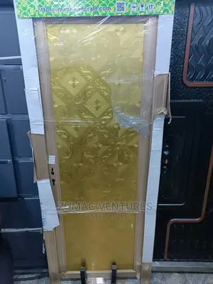 Full Glass Gold Toilet Door