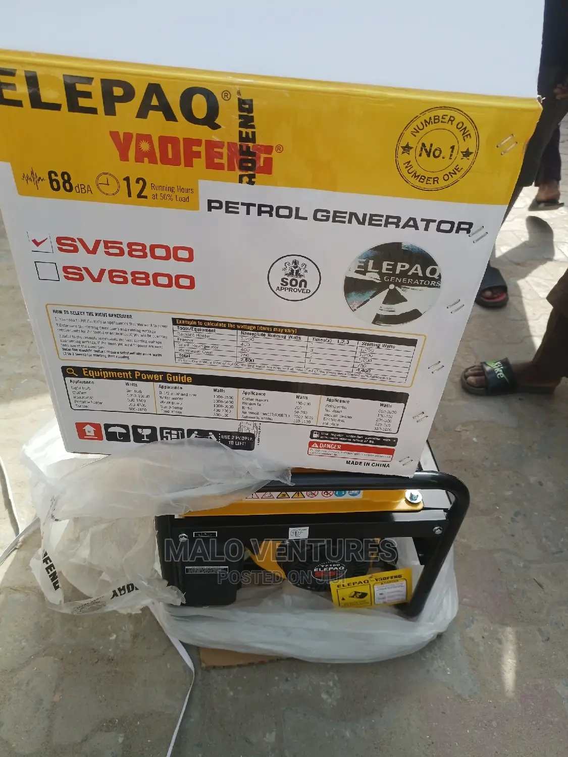 4.5kva Timer Manual Start Elepaq Generator 100% Copper