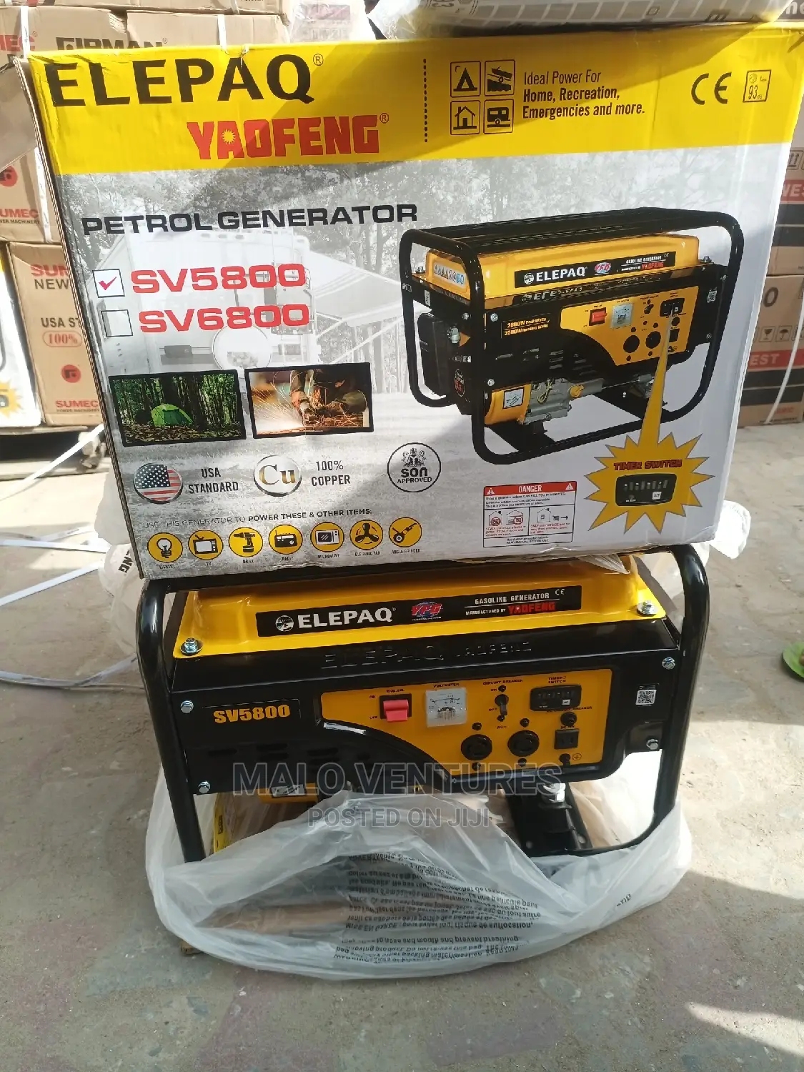 4.5kva Timer Manual Start Elepaq Generator 100% Copper