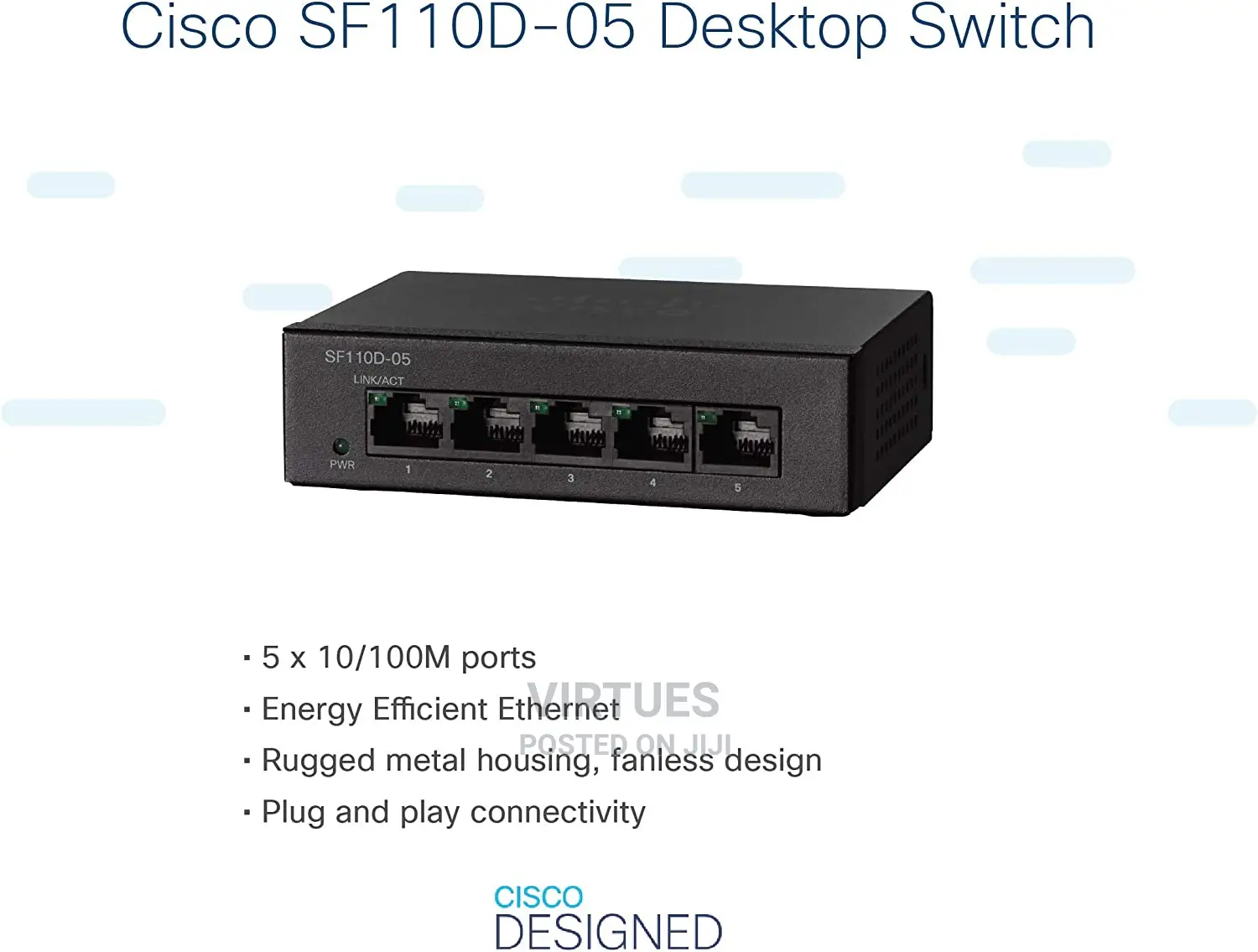 Cisco SF110D-05 Desktop Switch With 5 Ports 10/100,