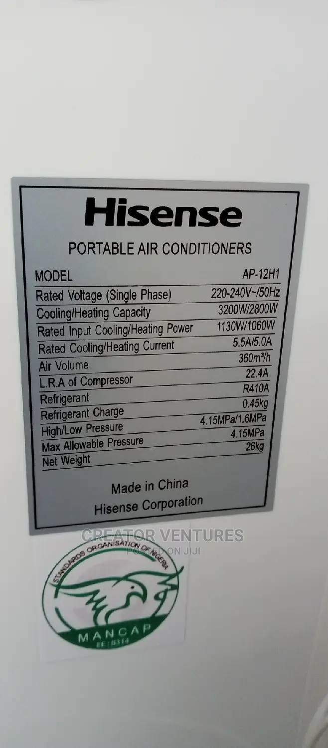 MOBILE AC HISENSE 1.5hp Low Voltage SUPER Cooling System