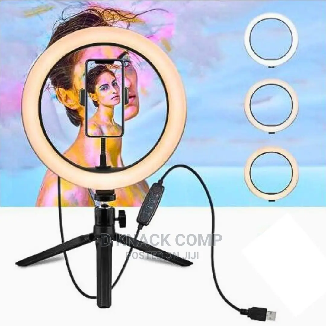 10 Inchs Desktop Ring Light 3 LED Lights Mode.
