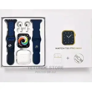 Smart Watch T55 Pro Max With Earbud Extra Strap for Androi