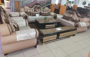 Elegant 7 Seater Living Room Fabric Made Royal Sofa Chair.