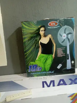 18'' Remote Conrol Rechargeable OX Fan PLUS USB Function)