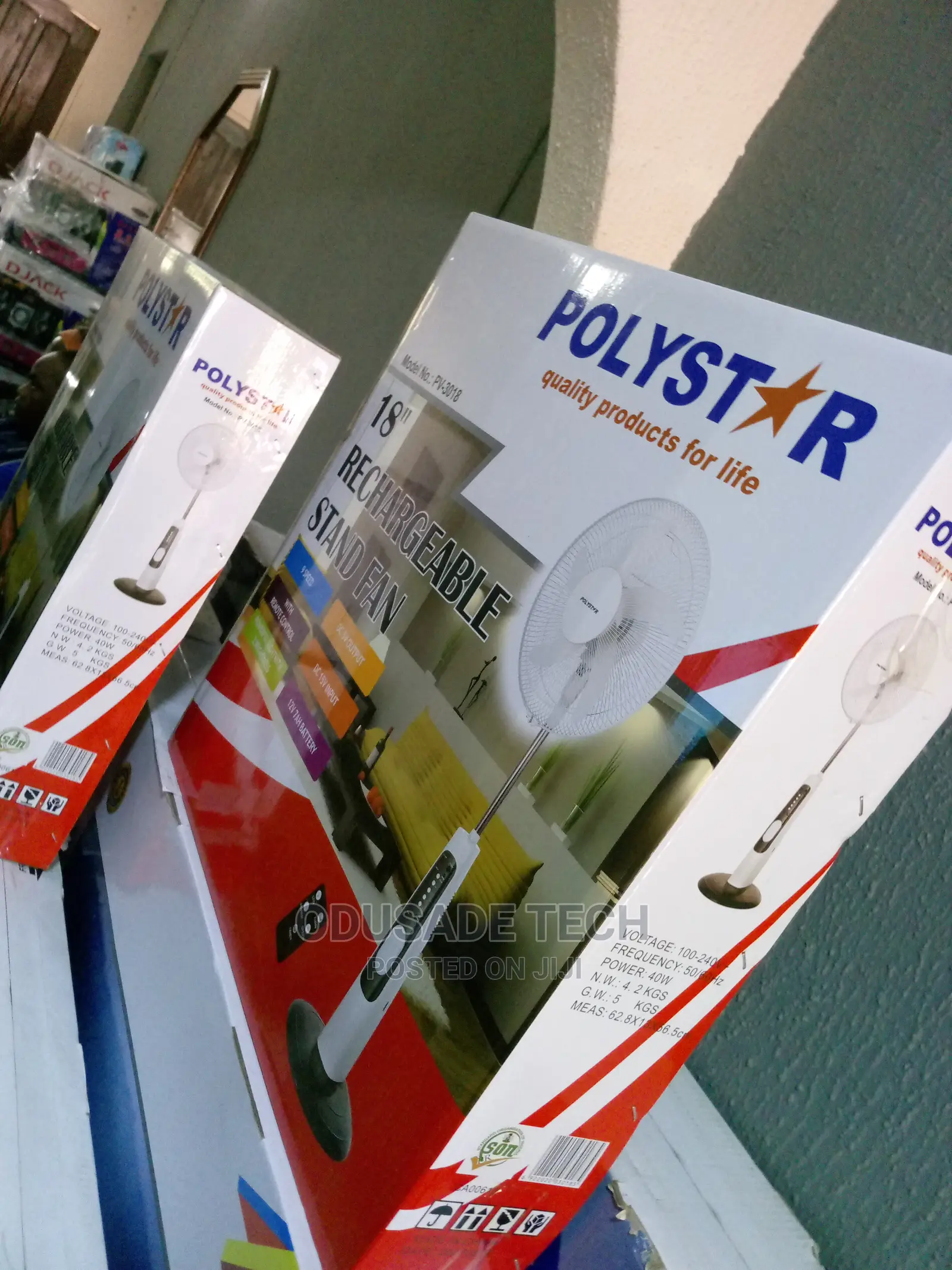18'' Polystar Rechargeable Fan