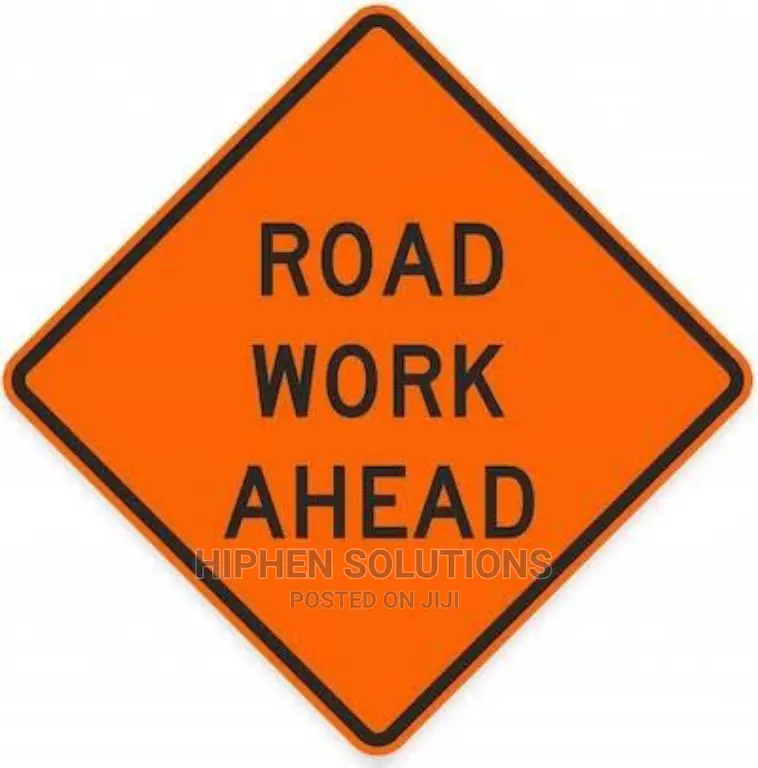 Road Work Sign Warning For Safety