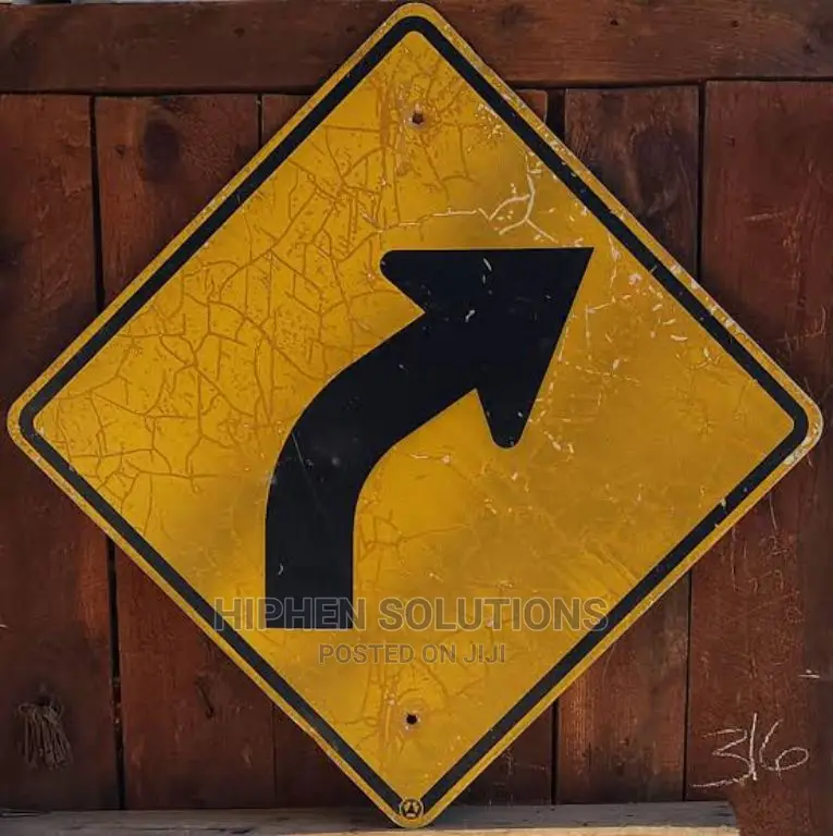 Bend To Right Sign