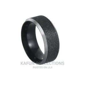 Photo - Non - Fading Matte Black Titanium Steel Men's Ring