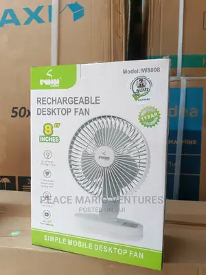 Standard Iwin Rechargeable Desktop Fan With 12months Warrnty