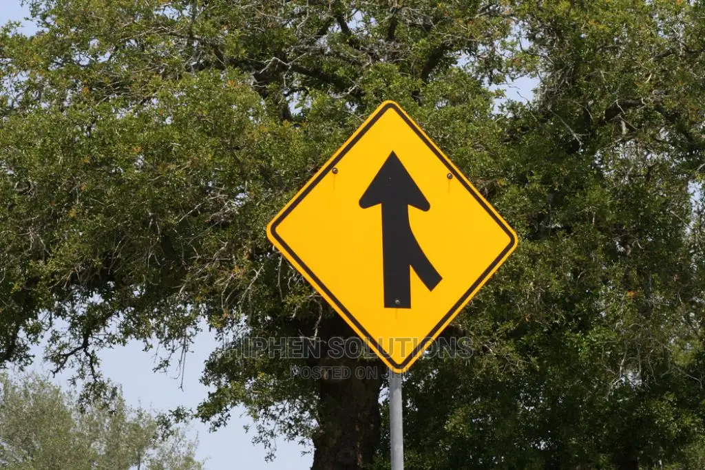 Portable Warning Right/Left Lane Merge Sign