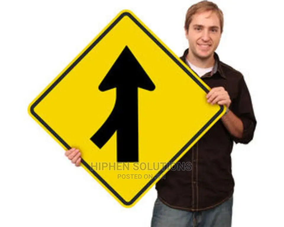 Warning Merging Traffic Signs