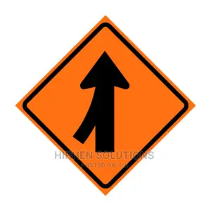 Safety Merge Road Sign