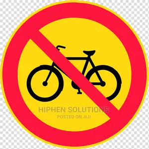 No Cycling Traffic Sign For Warning