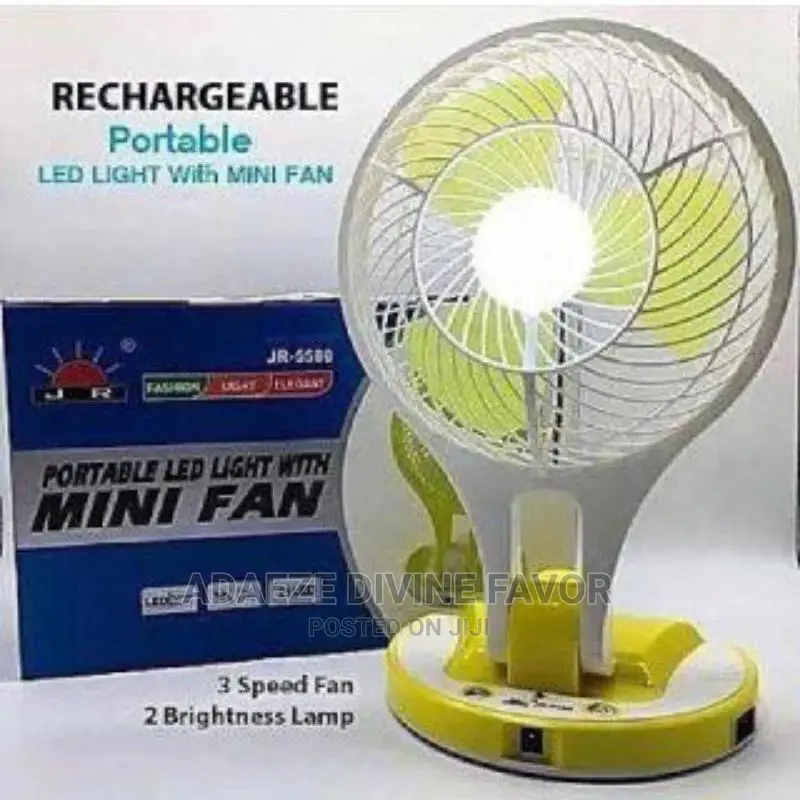 Rechargeable Portable Mini-Fan With Led Light