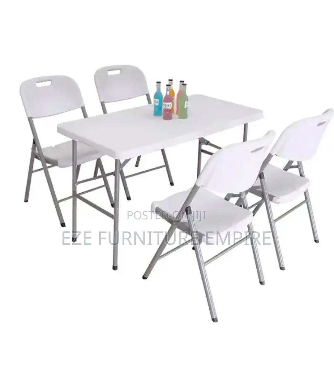 4ft Rectangular Foldable Table and 4 Chairs
