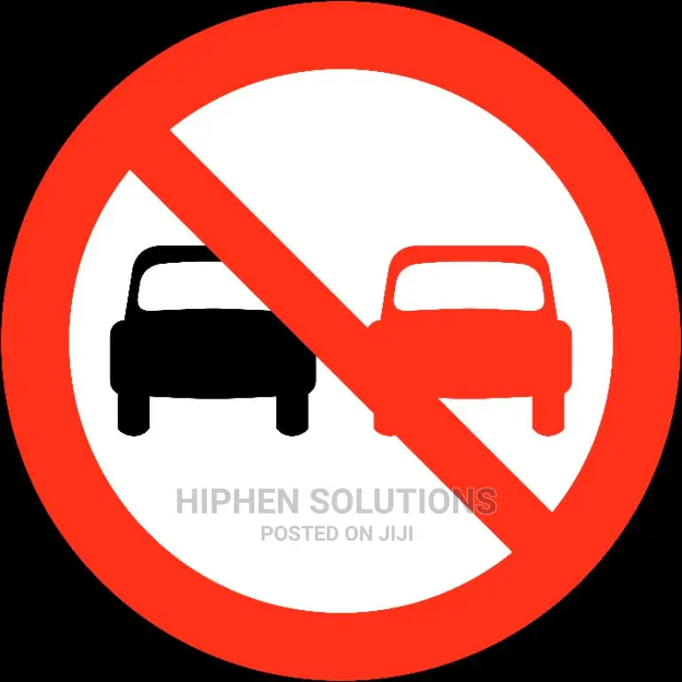 No Overtaking Allowed Sign