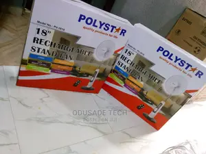 Polystar Rechargeable Stand Fan 18inches + Led Light