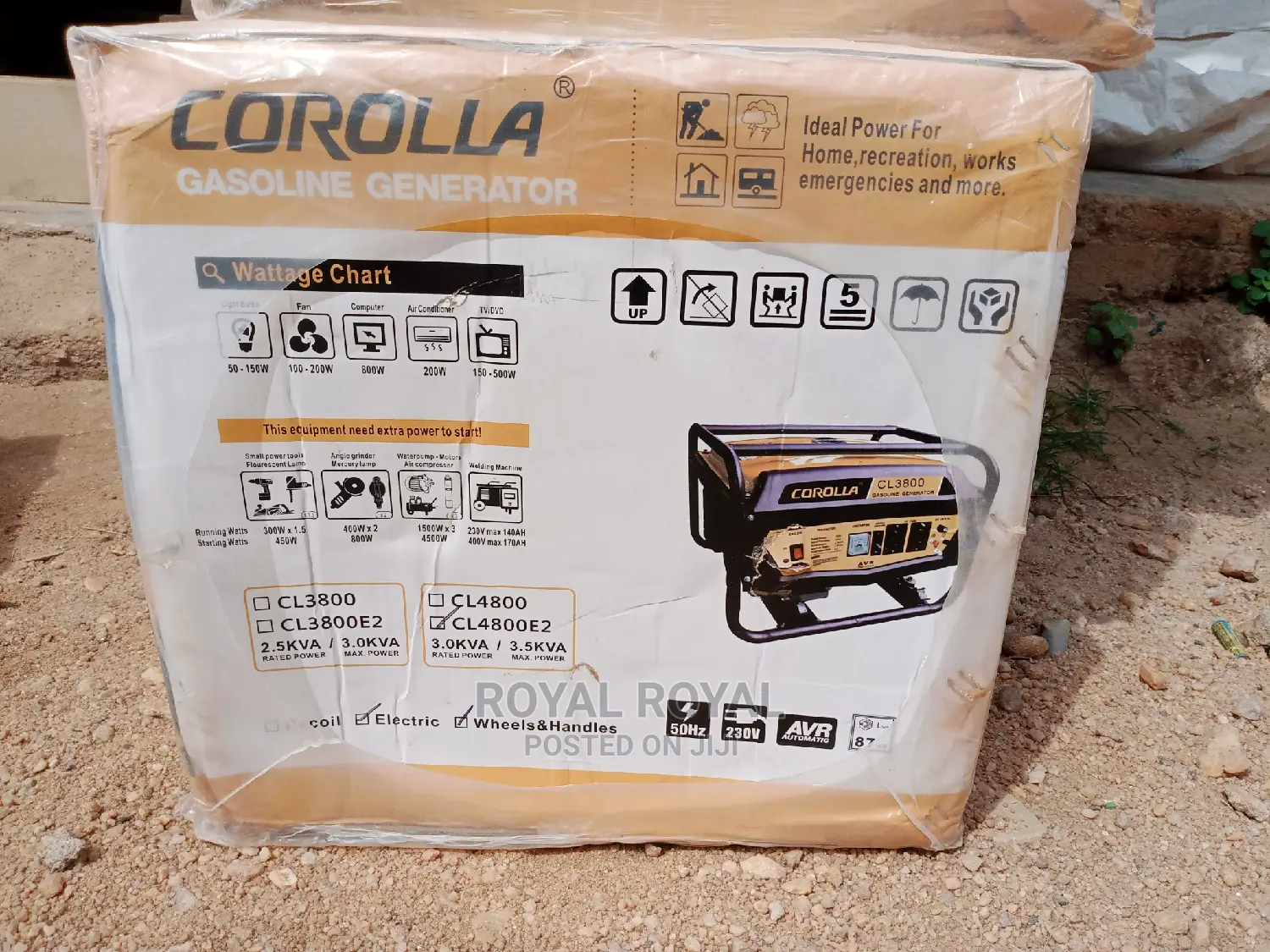 Latest Corolla 4.5kva Key Start Generator Cl4800e2