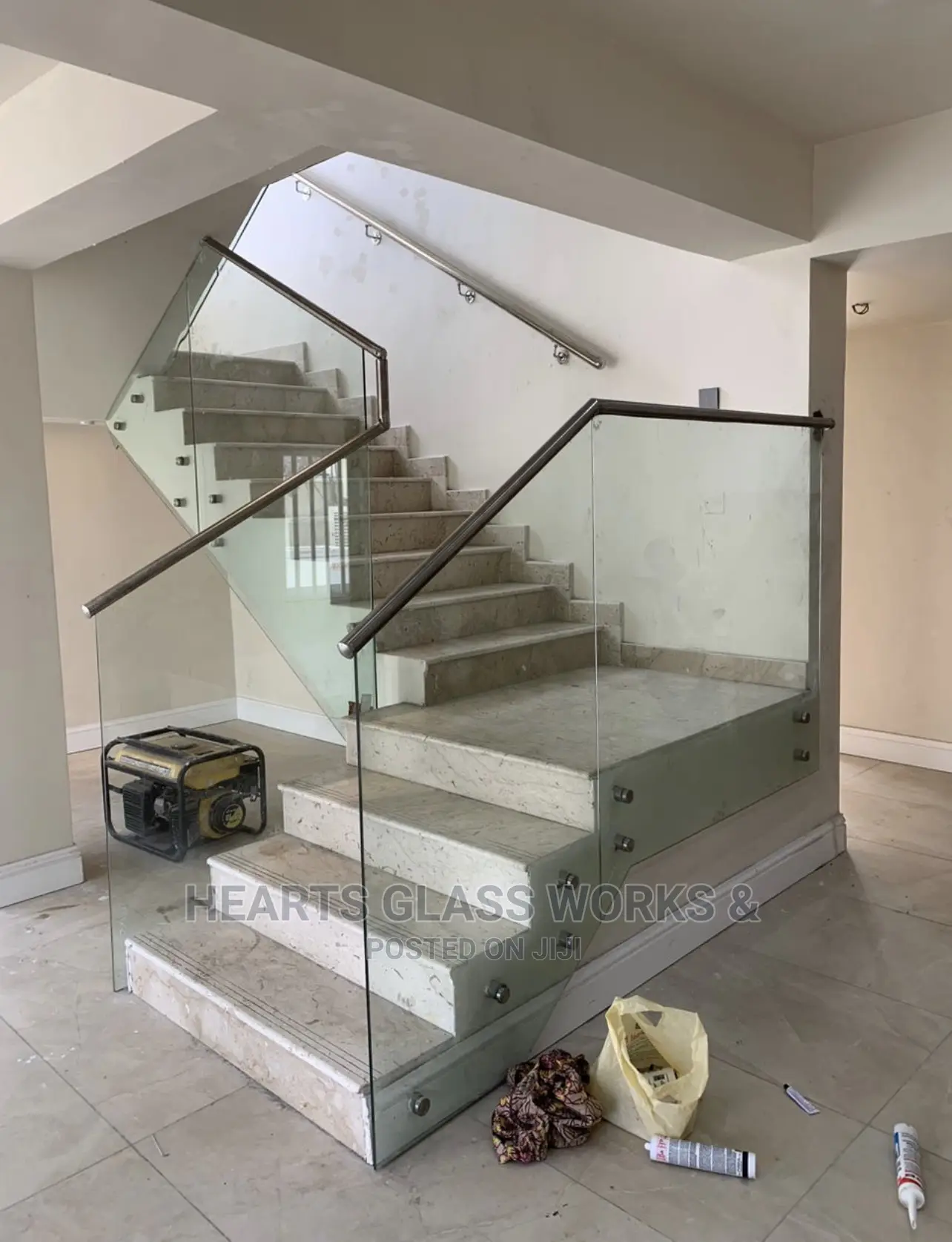 10mm Glass Balustrade Railings System in Victoria Island Building