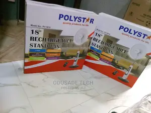 Polystar Rechargeable Stand Fan 18"With Powerful SMD Light