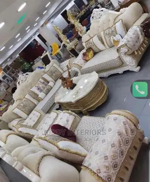 Luxury 7 Seater Living Room Leather Sofa Chair.