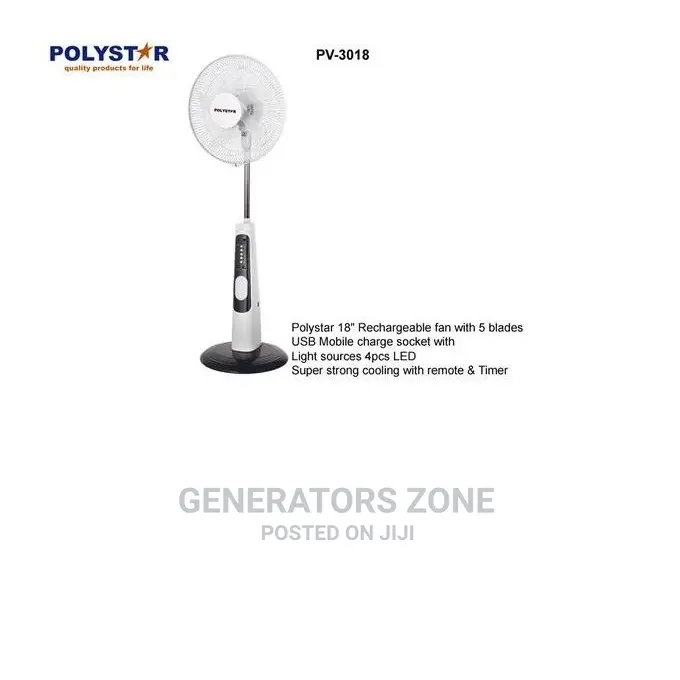 Affordable 18''rechargeable Polystar Adjustable Standing Fan