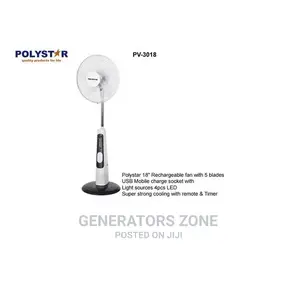 Brand New 18'' Rechargeable Polystar (Standing Fan)