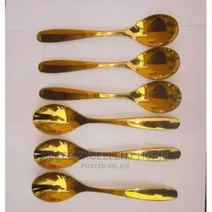Gold Plated Stainless Steel Spoon Set - 6pcs
