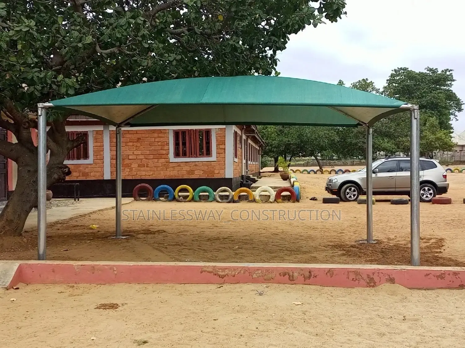 Car Parking Shade With Four Lags Stand