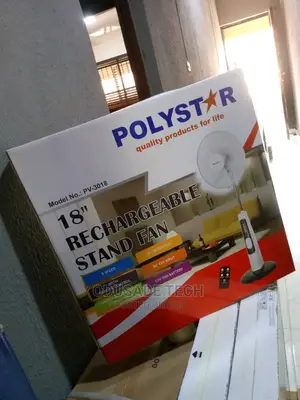 Polystar LED Light 18'' Rechargeable Stand Fan