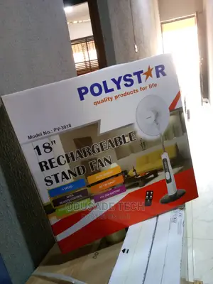 Polystar LED Light 18'' Rechargeable Stand Fan