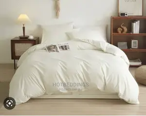100% Off White Duvet,Bedspread With 4 Pillowcases