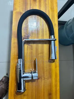High Quality Black And Chrome Flexible Kitchen Mixer Tap