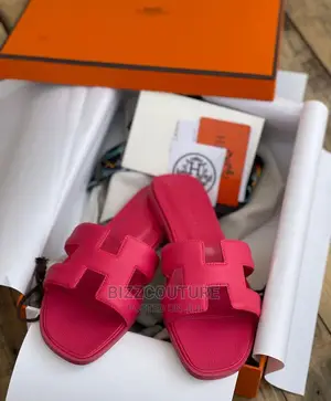 Original HERMES Leather Slippers Available in Store