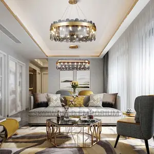 Nordic Glass Gold Chandelier