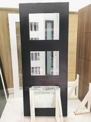 Natural Wooden Door With Glass