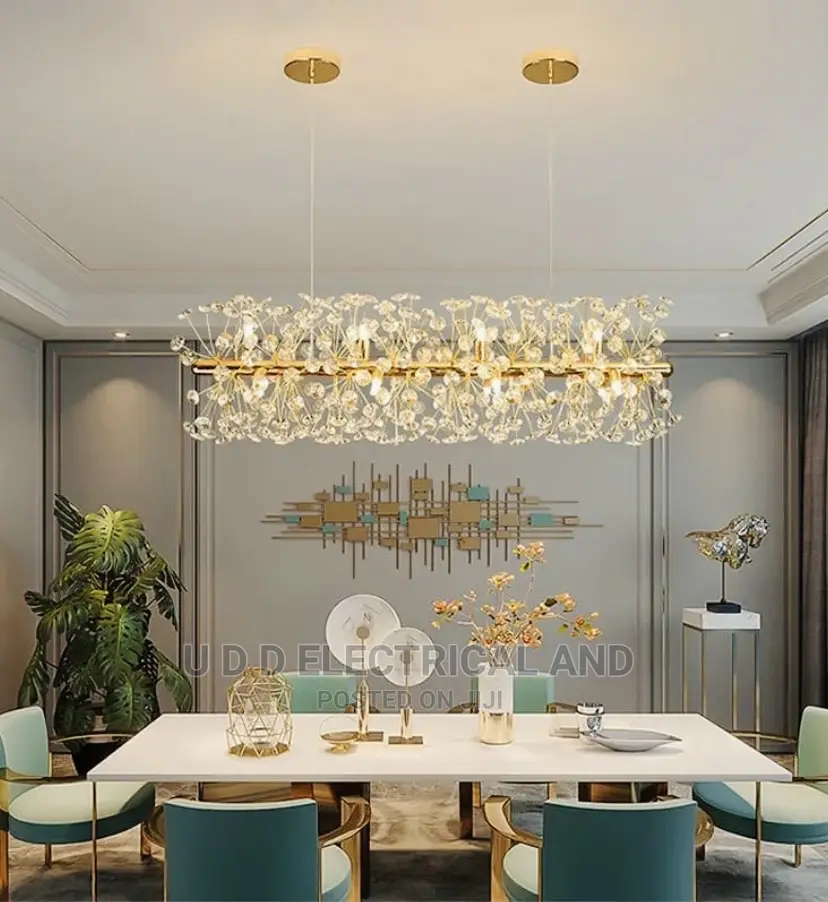 Modern Crystal Chandelier Gold LED Lighting Available
