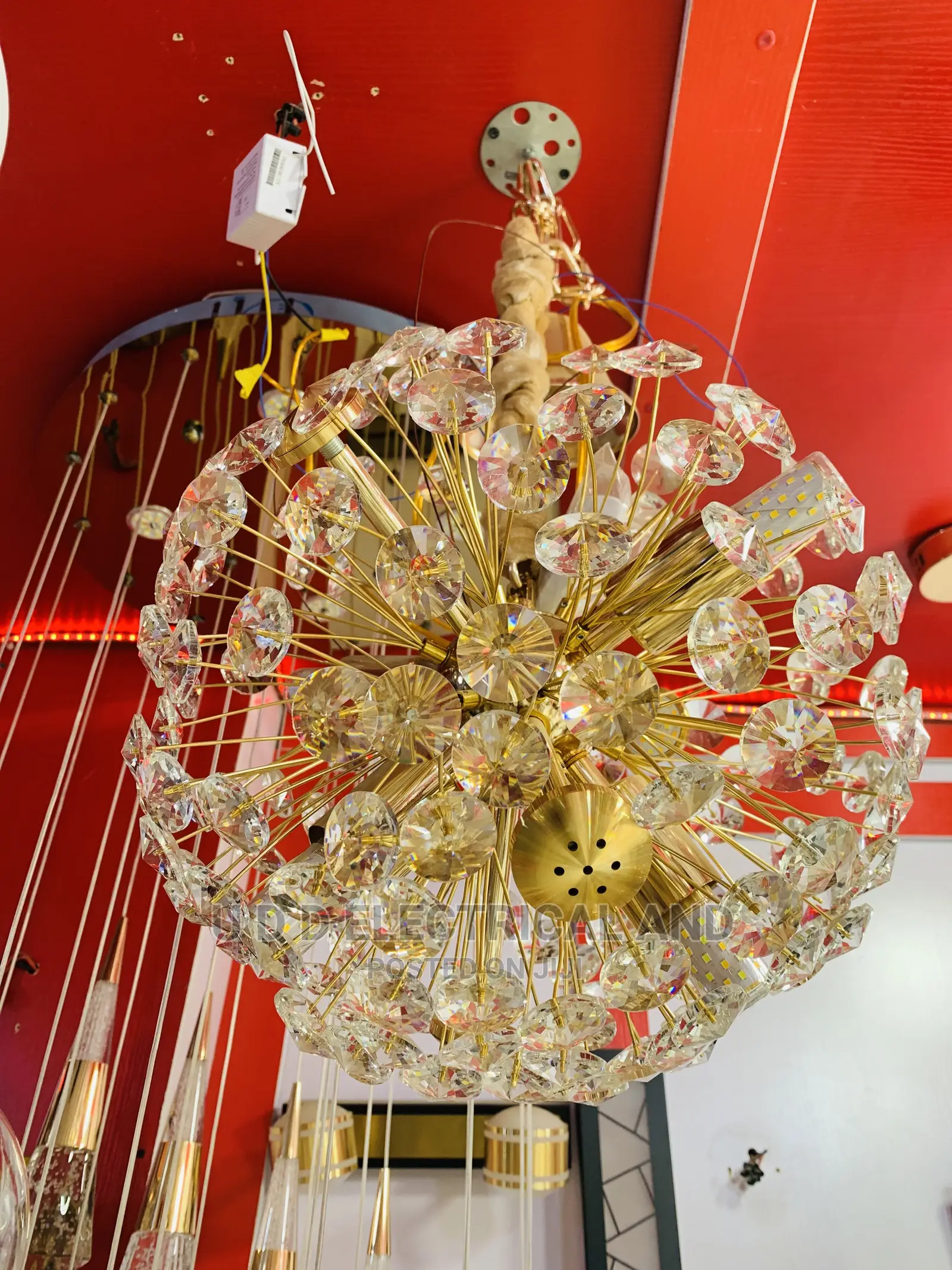 Modern Crystal Chandelier Gold LED Lighting Decoration